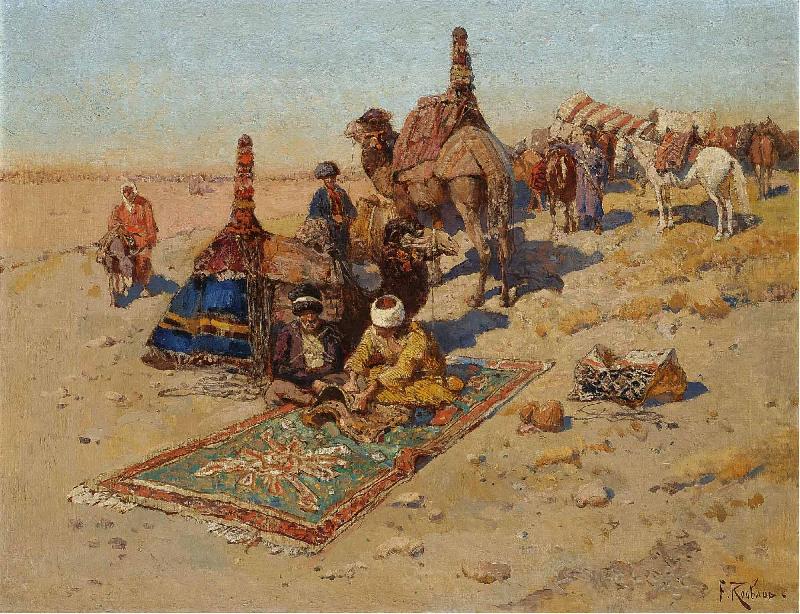 Caucasian scene, Franz Roubaud